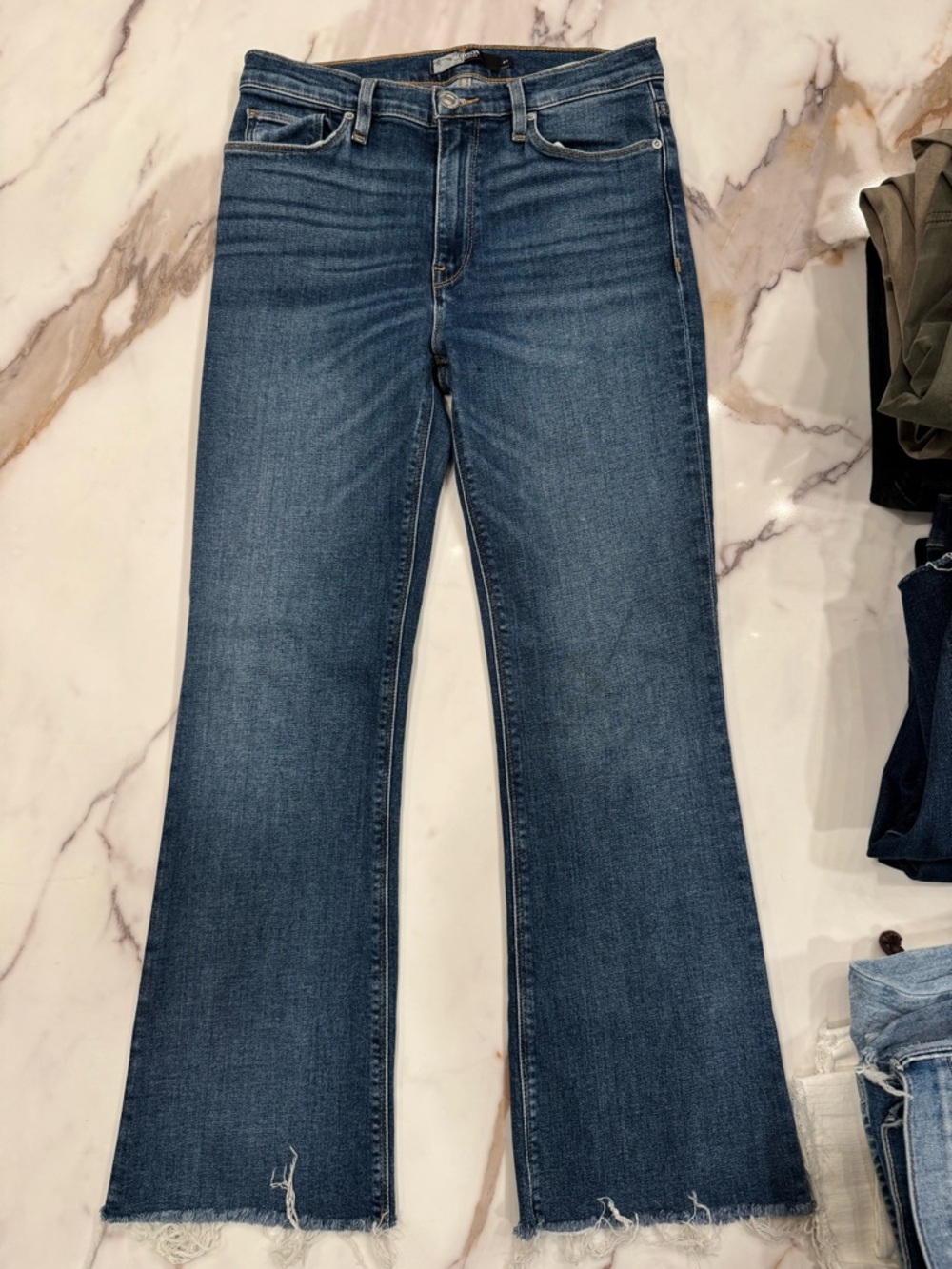 Hudson Jeans Dark Blue Cropped Flare Jeans